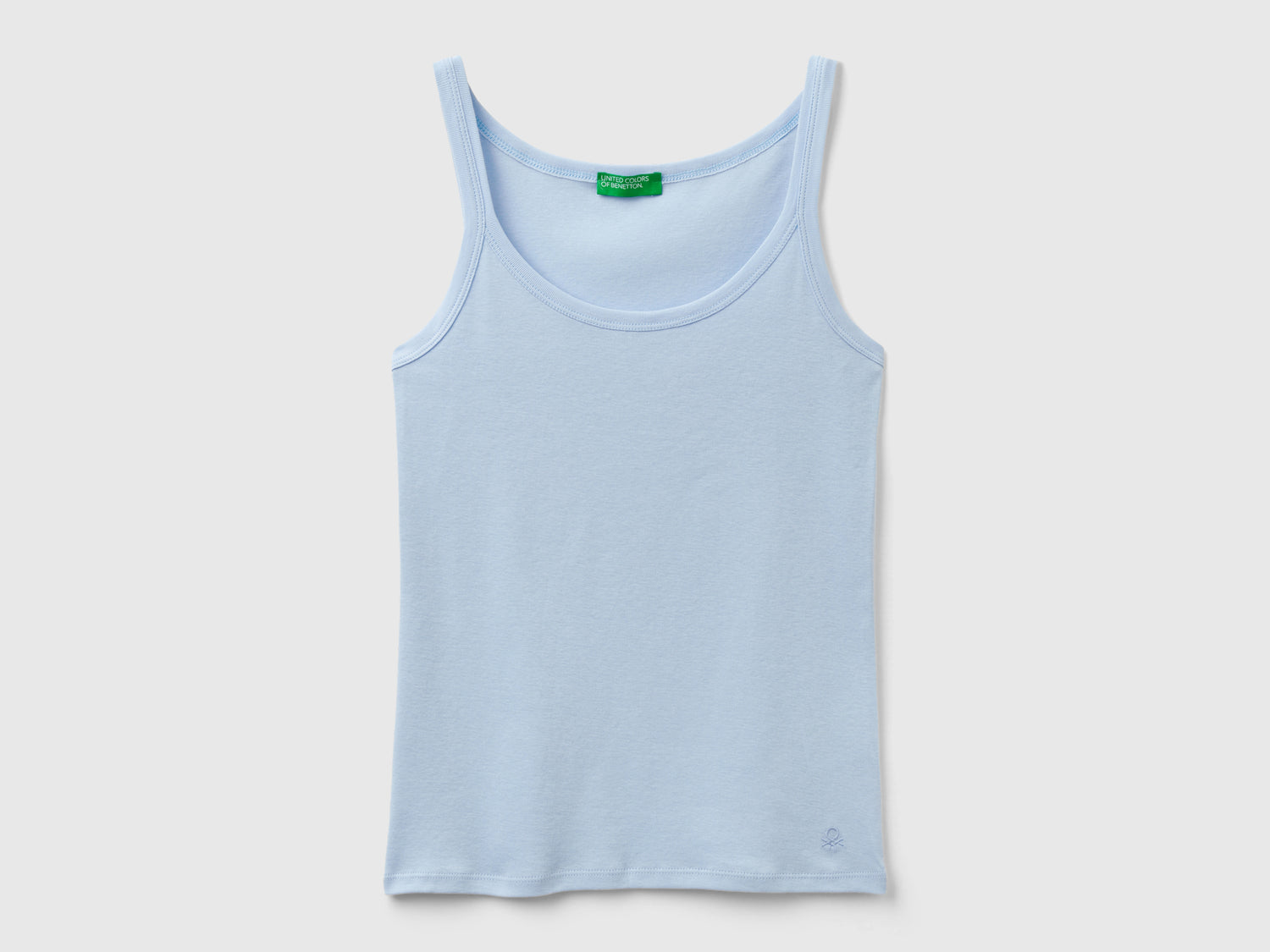 Canotta in puro cotone da donna celeste | Benetton Outlet