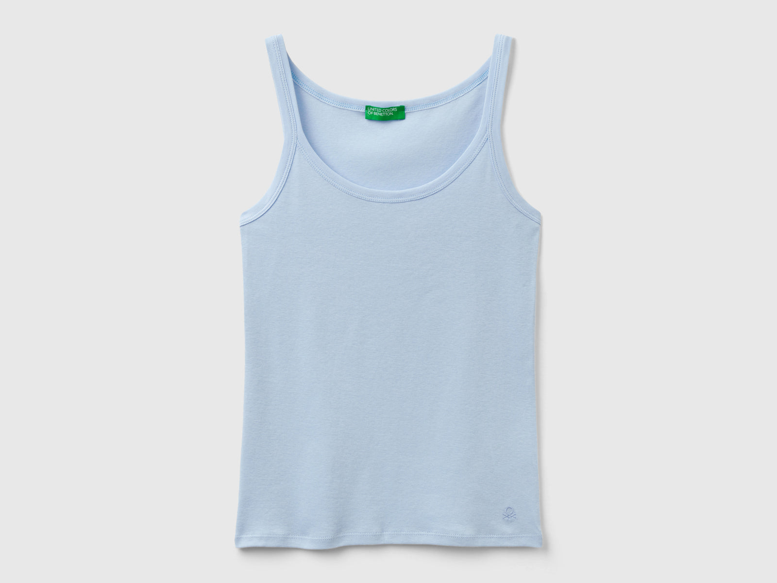 Canotta in puro cotone da donna celeste | Benetton Outlet