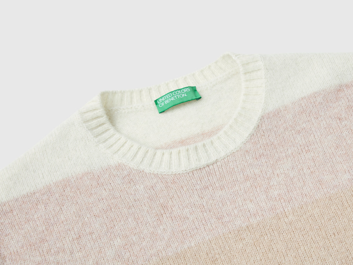 Maglia a righe in pura lana Shetland
