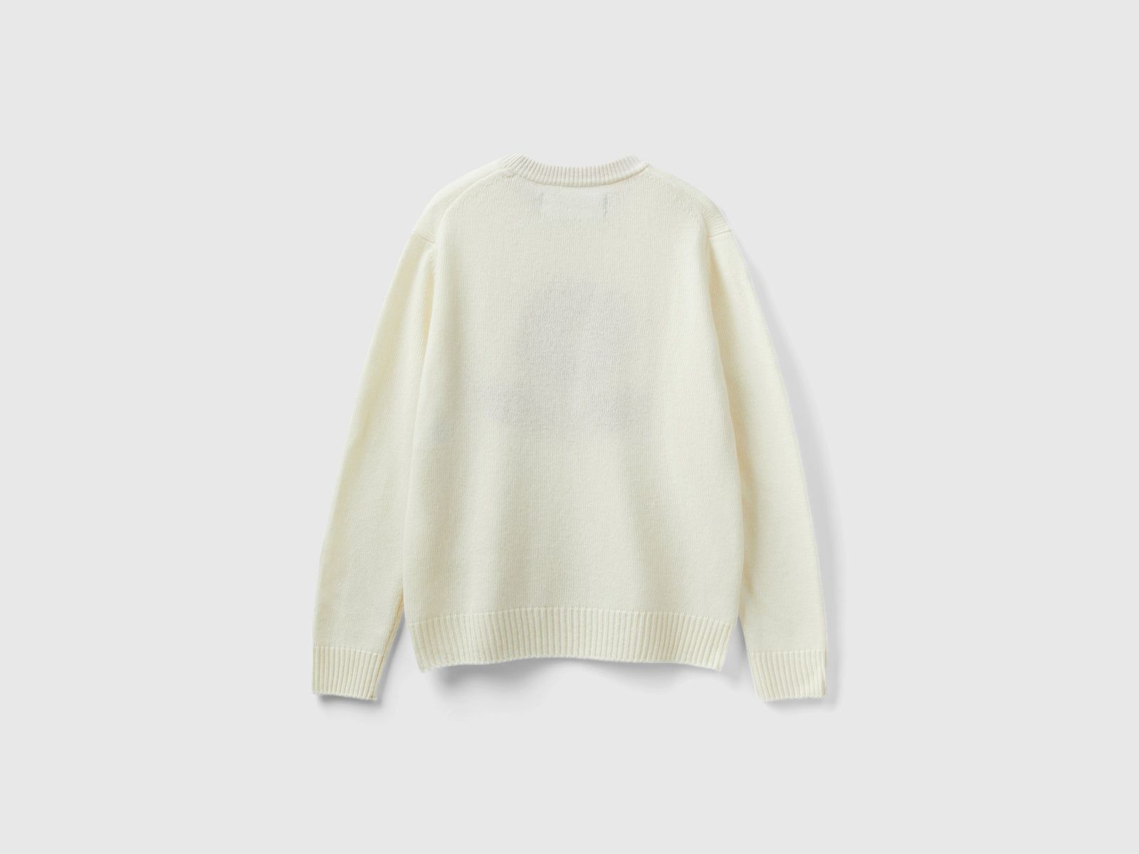 Maglia con intarsio floreale da donna bianco panna 2 | Benetton Outlet