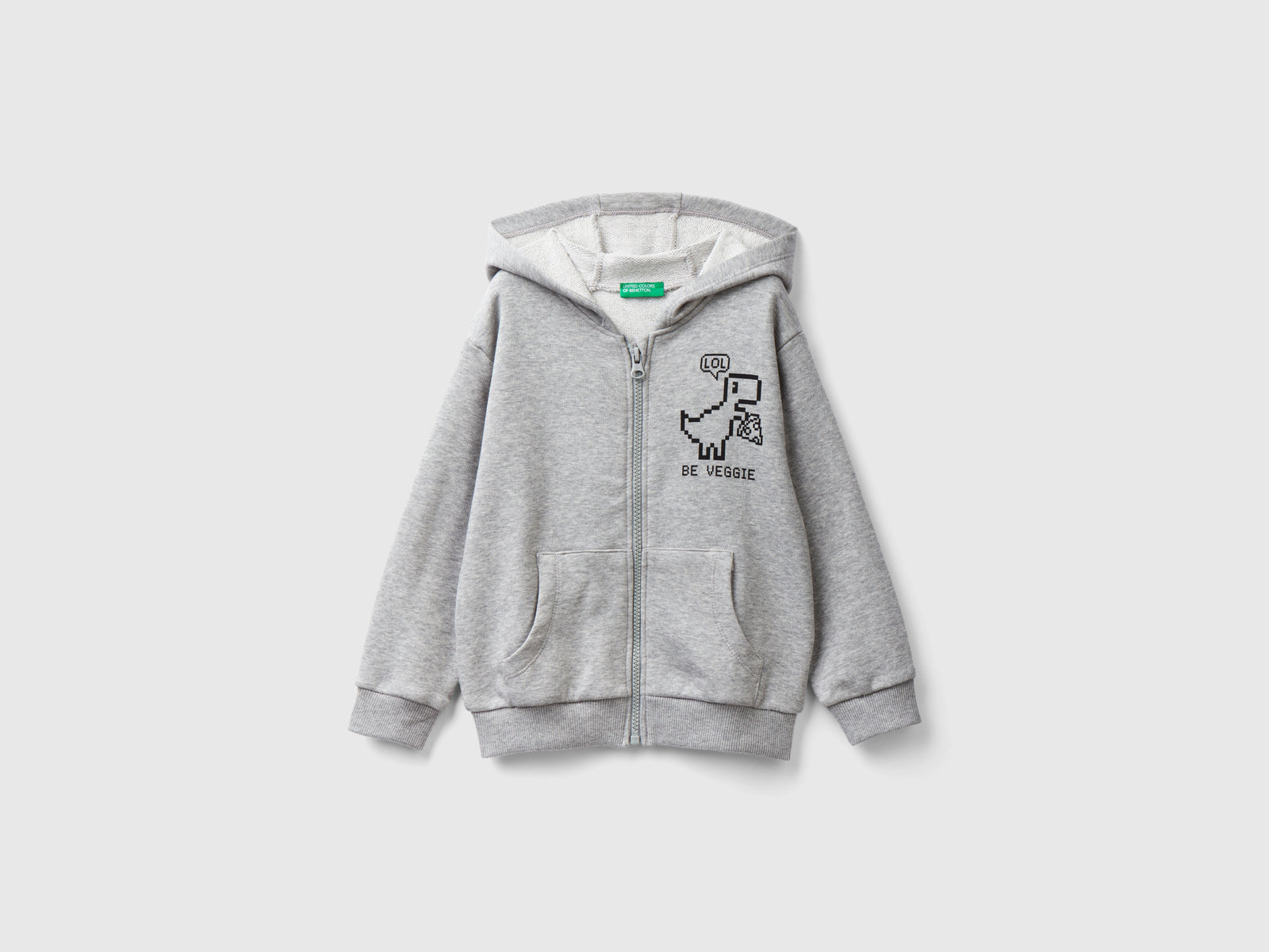 Felpa con cappuccio regular fit da bimbo grigio | Benetton Outlet
