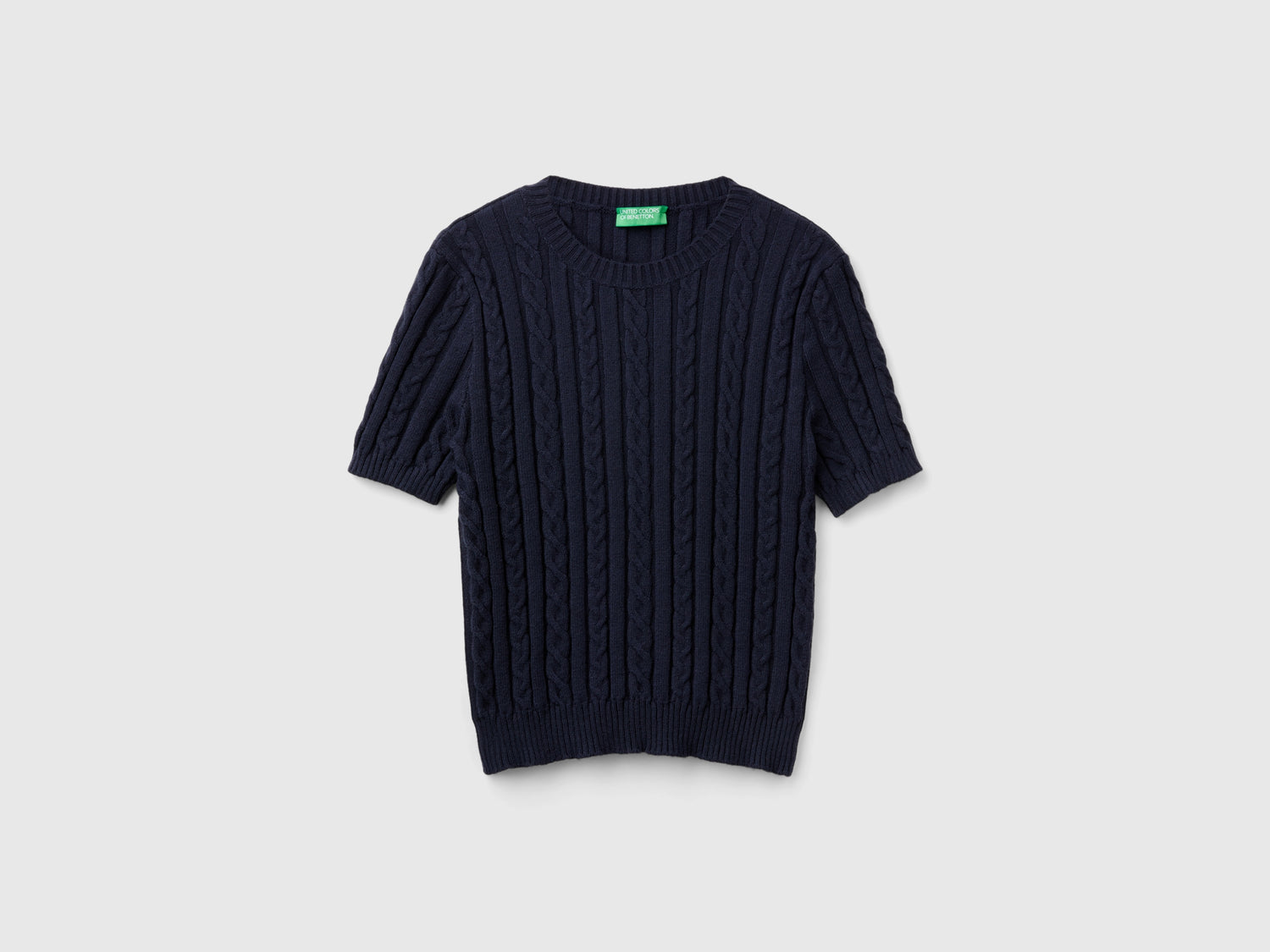 Maglia fluida a manica corta da donna blu scuro | Benetton Outlet