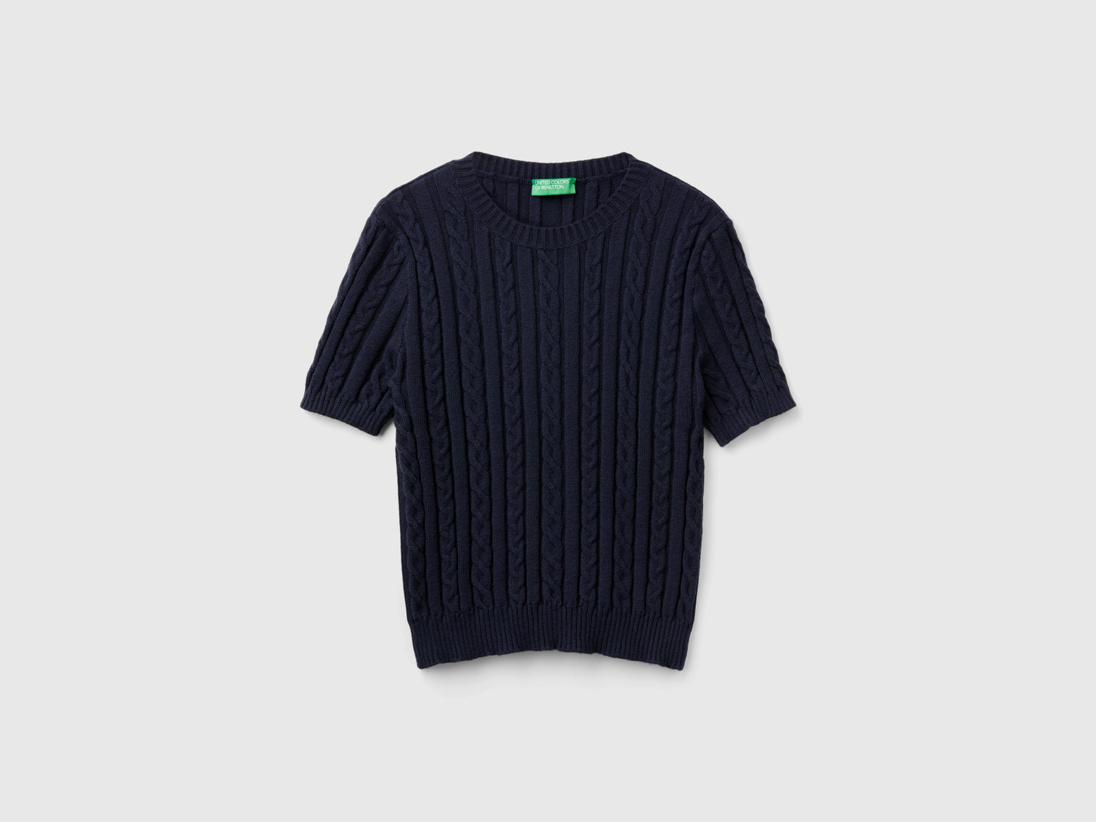 Maglia fluida a manica corta da donna blu scuro | Benetton Outlet