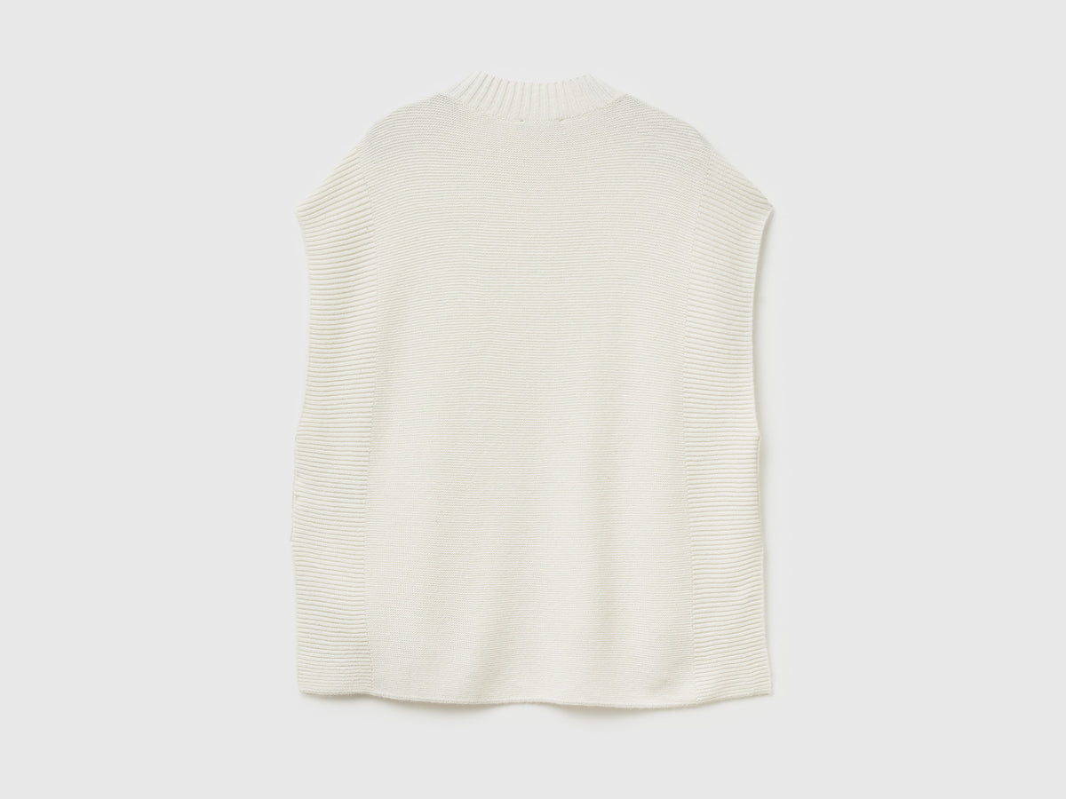 Gilet lupetto in misto lana