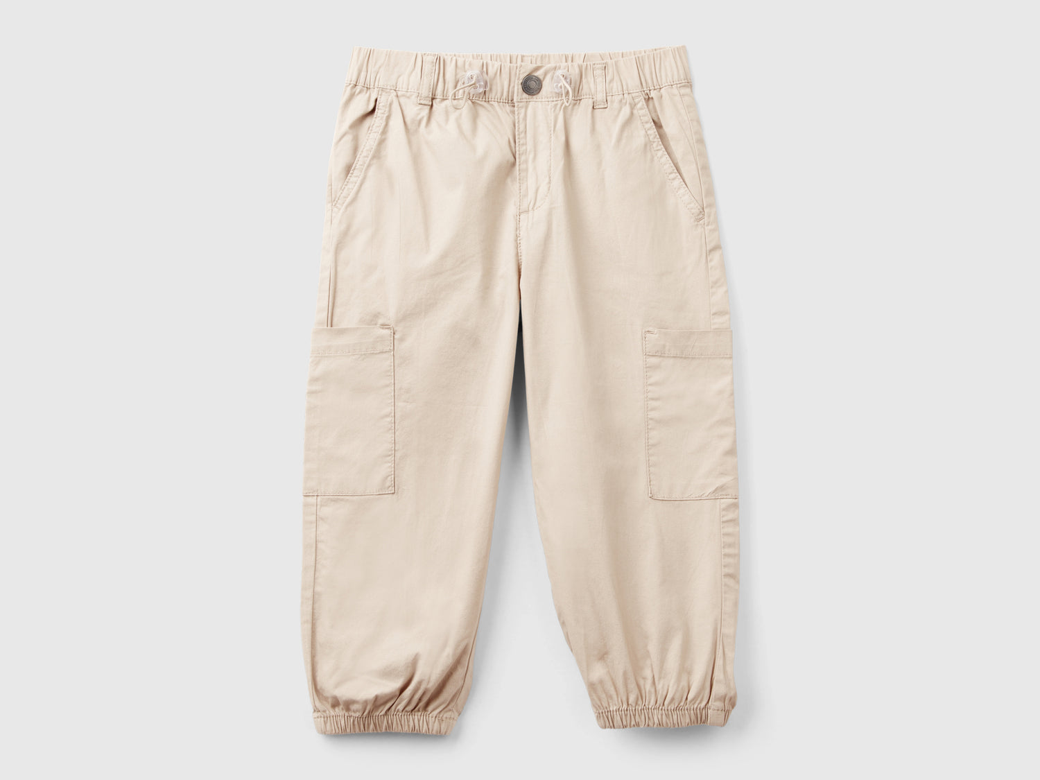 Pantaloni parachute in cotone stretch da bimbo cammello | Benetton Outlet