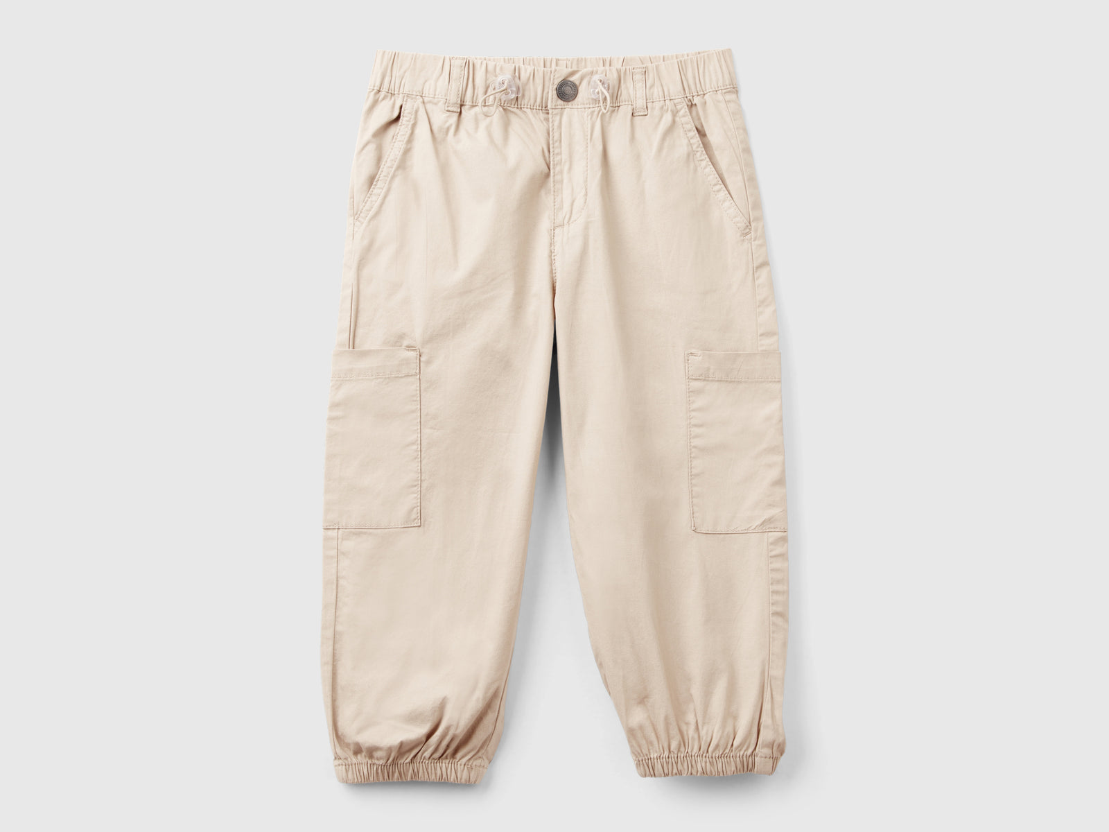 Pantaloni parachute in cotone stretch da bimbo cammello | Benetton Outlet