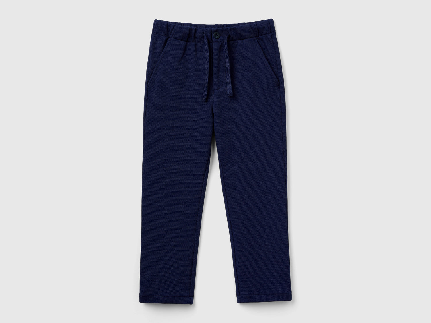 Pantaloni regular fit con coulisse da bambino blu scuro | Benetton Outlet