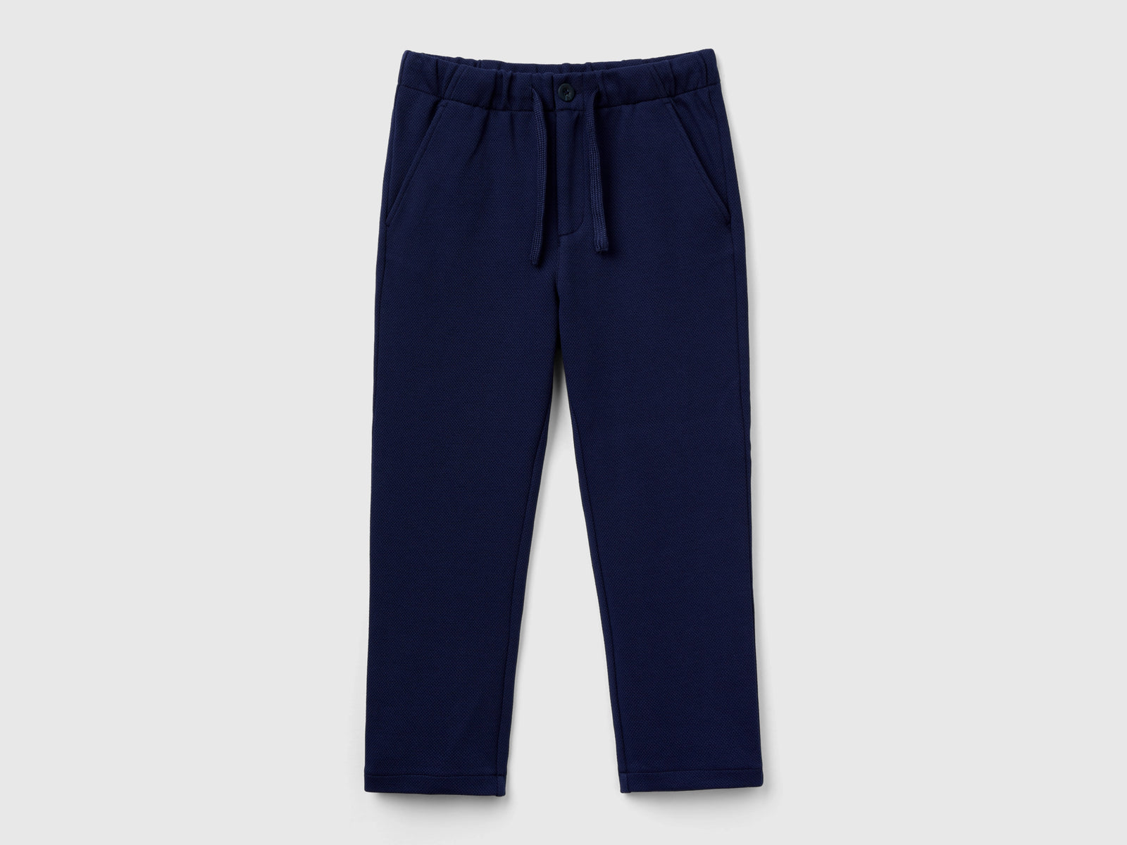 Pantaloni regular fit con coulisse da bambino blu scuro | Benetton Outlet