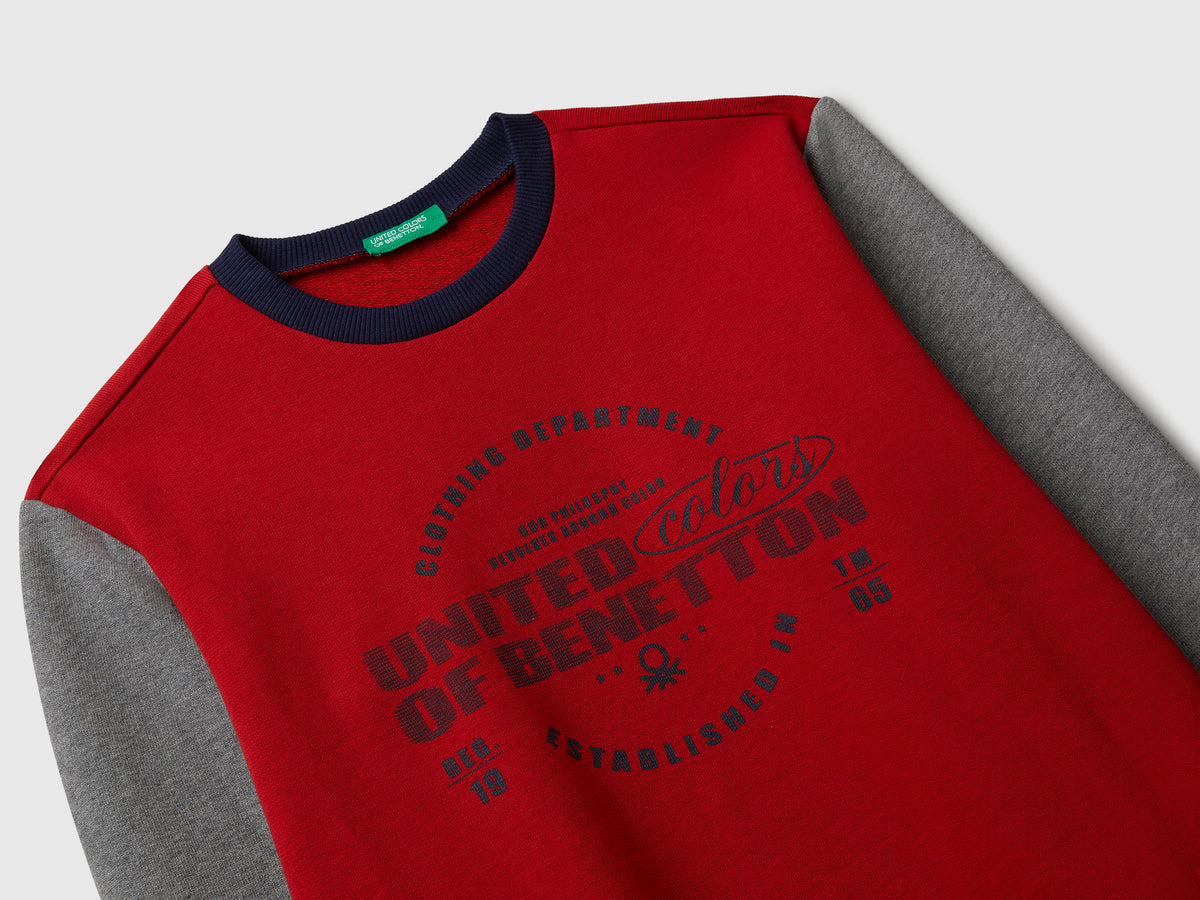 Felpa con logo in cotone