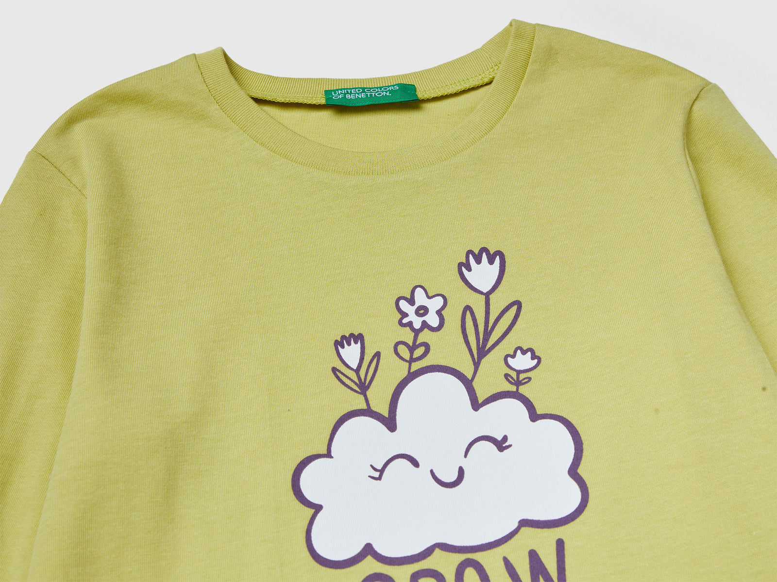 Maglietta regular fit con stampa da bimba giallo 3 | Benetton Outlet