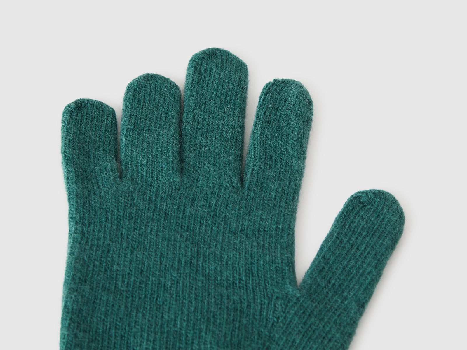 Guanti in pura lana Merino da donna verde scuro 2 | Benetton Outlet