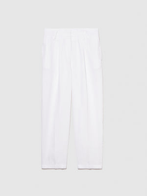 Pantaloni barrel leg 100% lino