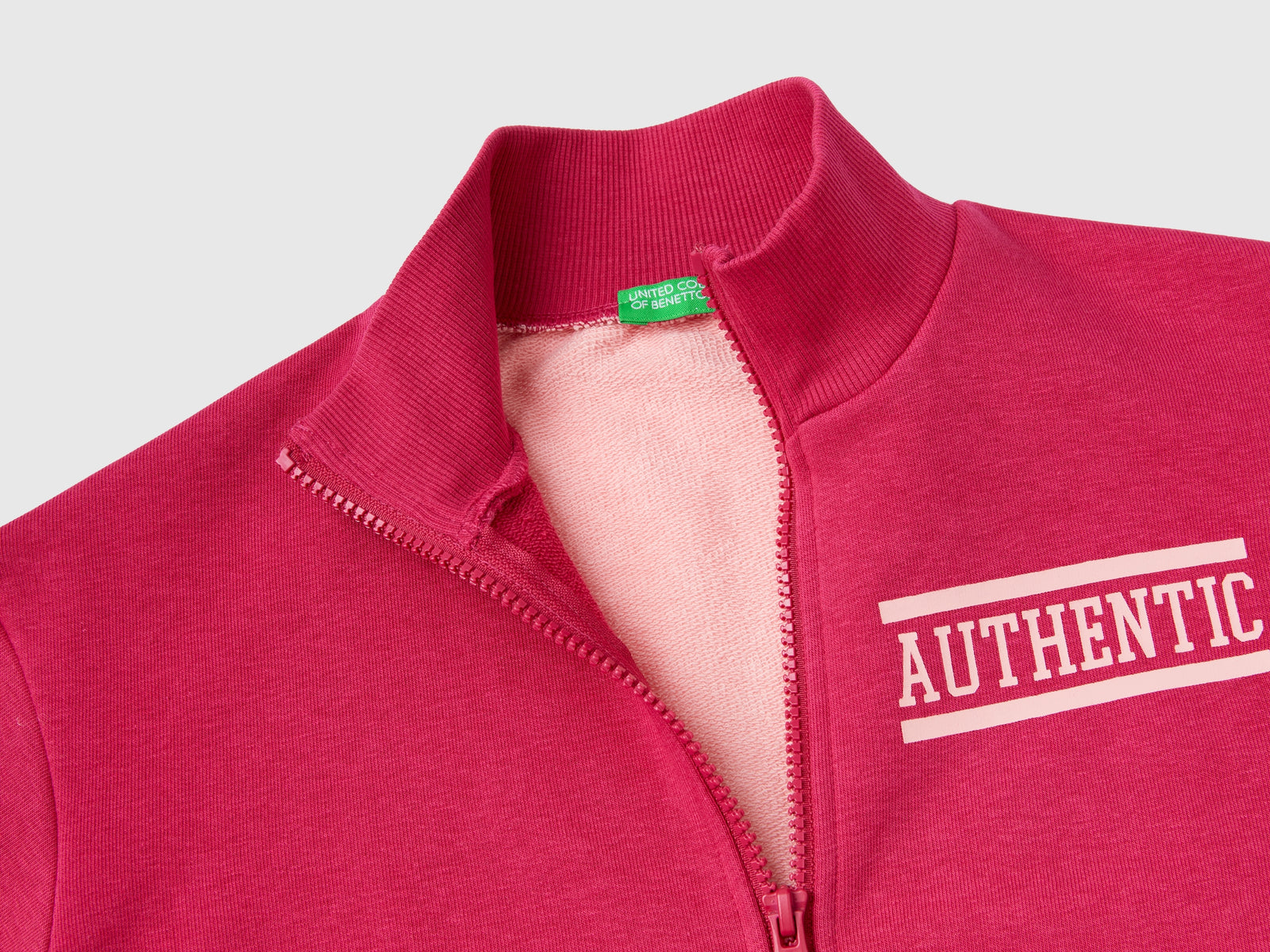 Felpa con zip e stampa da bambina multi-color 3 | Benetton Outlet