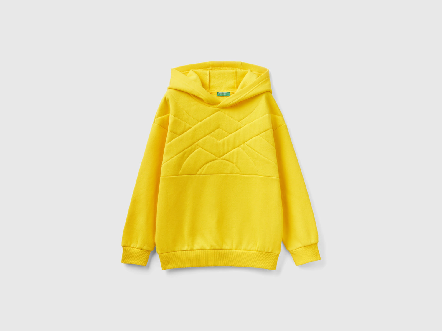 Felpa con logo in tessuto riciclato da bambino giallo | Benetton Outlet