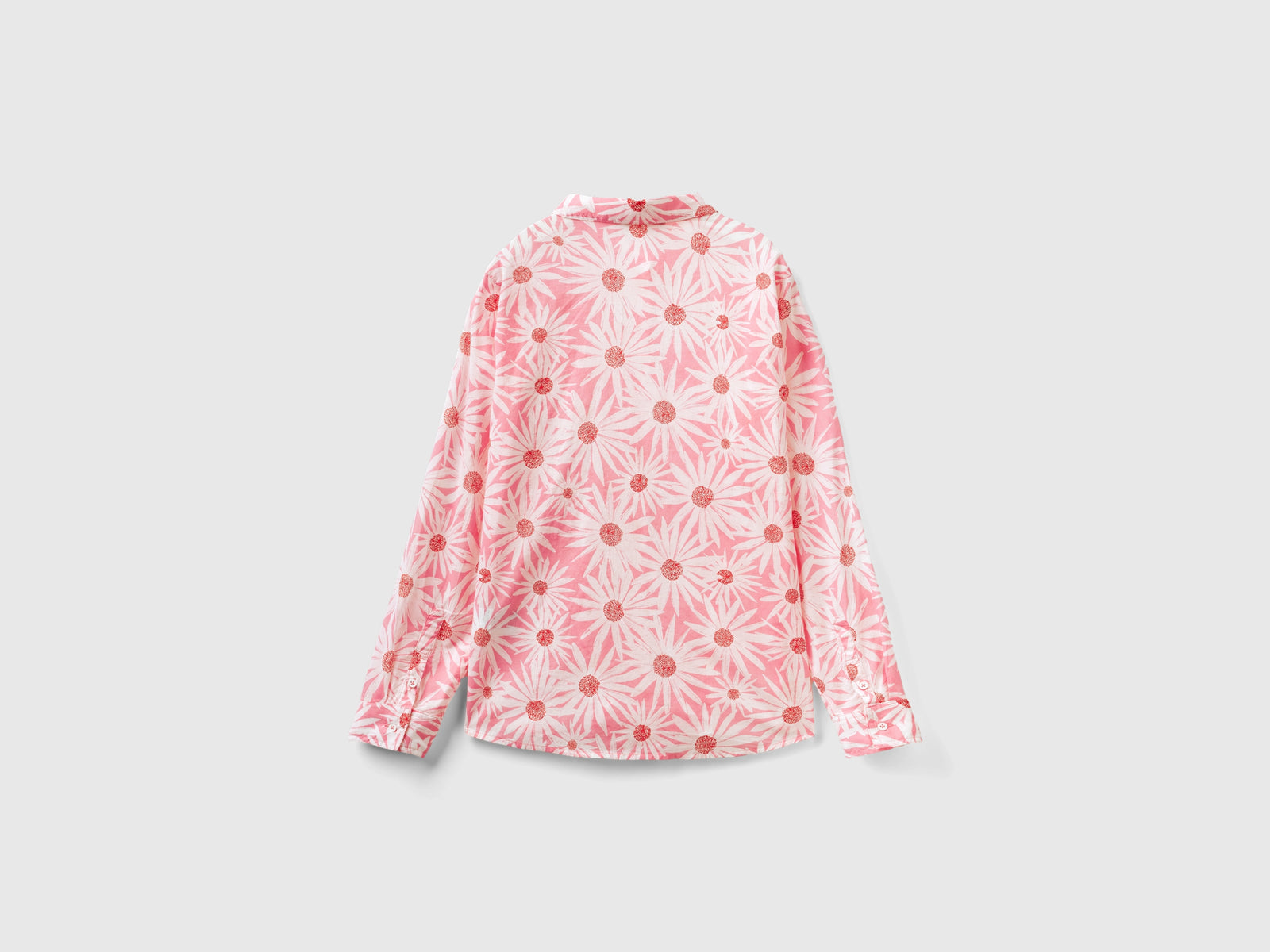 Camicia fantasia 100% cotone da donna rosa 2 | Benetton Outlet