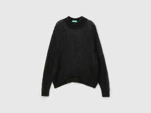 Mohair blend mesh turtleneck