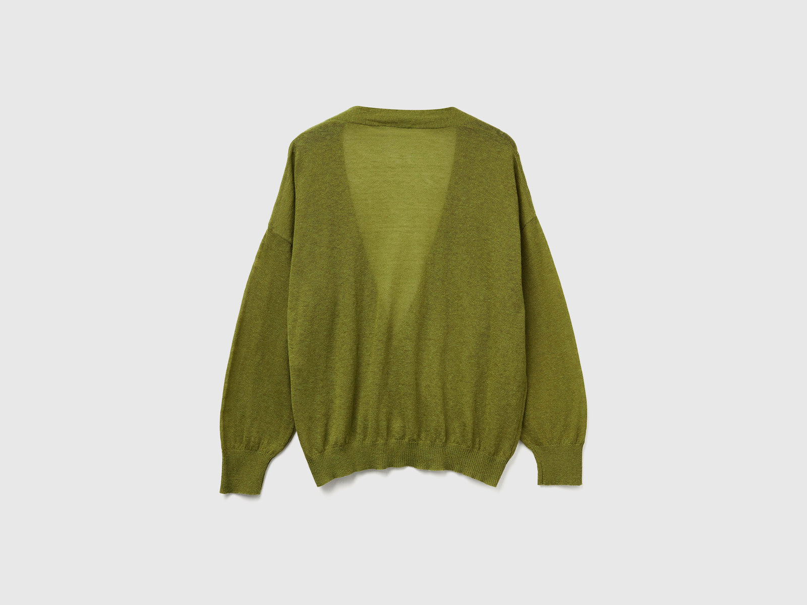 Cardigan leggero in misto alpaca da donna verde militare 2 | Benetton Outlet