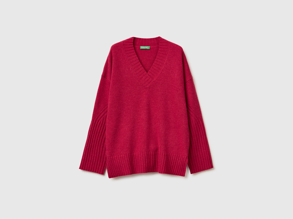 Maglione over fit in misto lana
