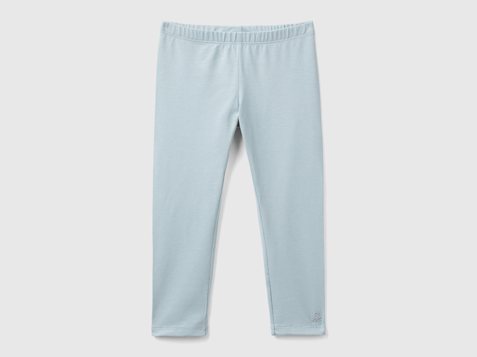 Leggings in cotone stretch da bimba grigio perla | Benetton Outlet