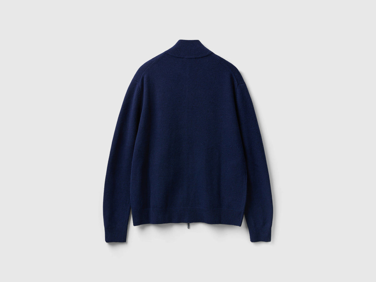 Maglione con zip in misto lana