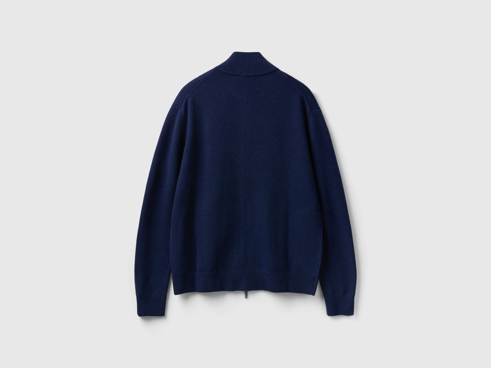 Maglione con zip in misto lana da uomo blu scuro 2 | Benetton Outlet