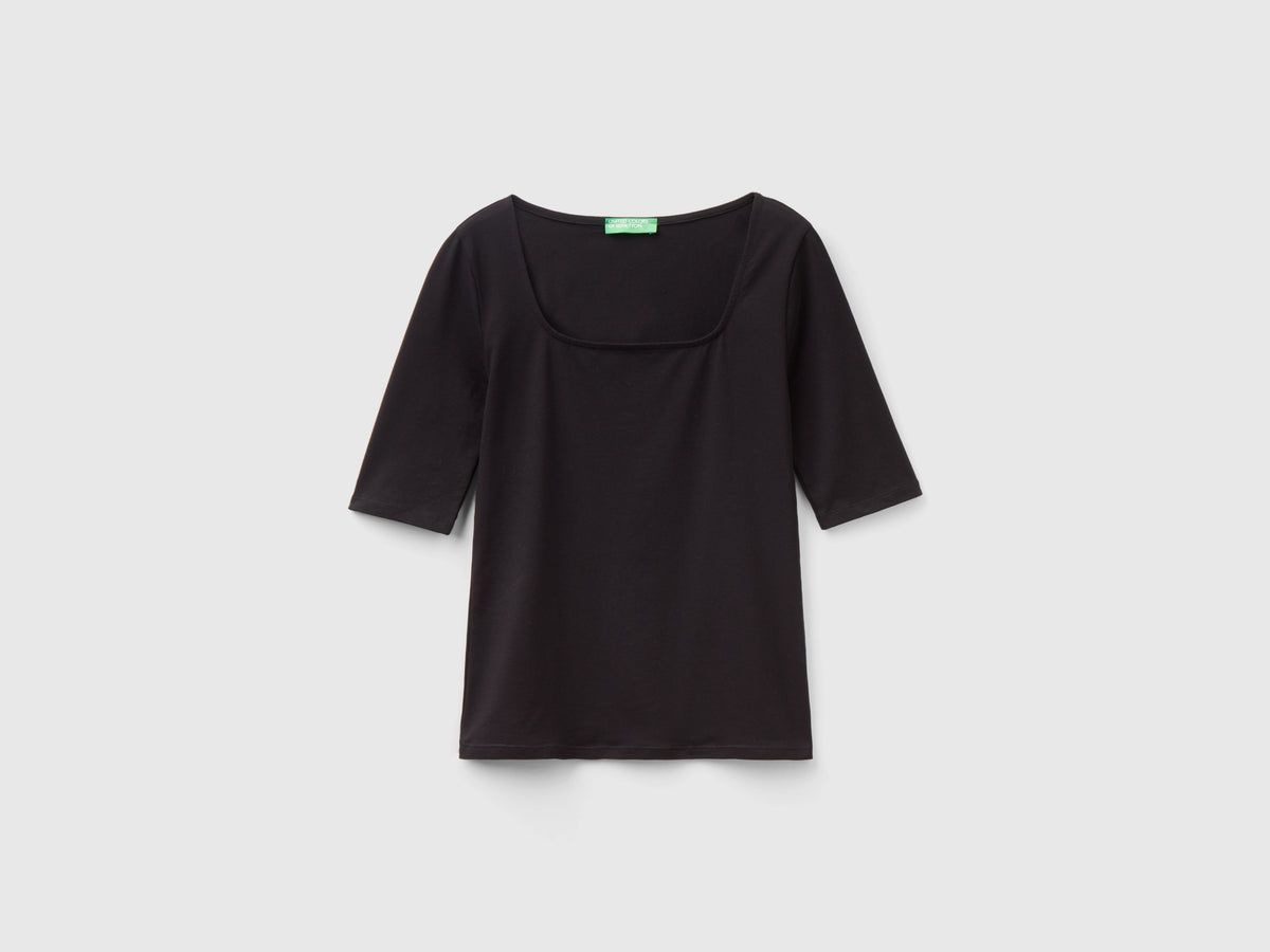 T-shirt aderente in cotone stretch
