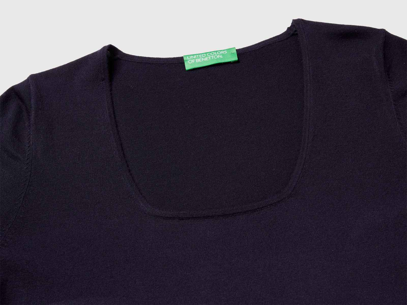 Maglia con scollo quadrato da donna blu scuro 3 | Benetton Outlet