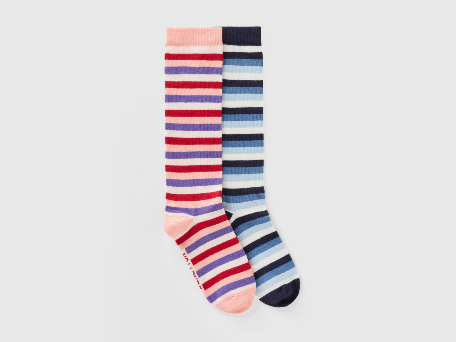 Due calzini lunghi a righe da bambino multi-color | Benetton Outlet