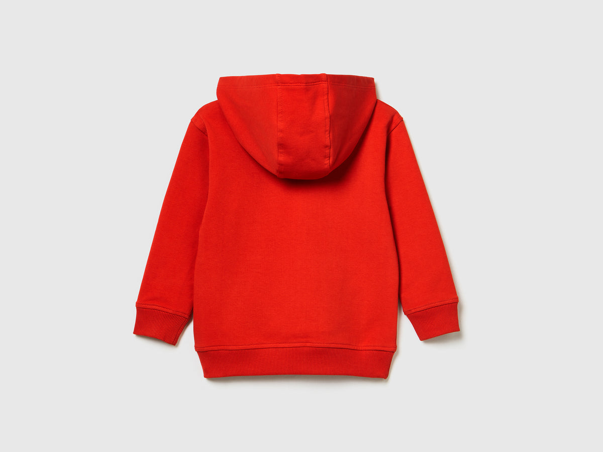 Felpa con cappuccio a manica lunga in cotone elasticizzato