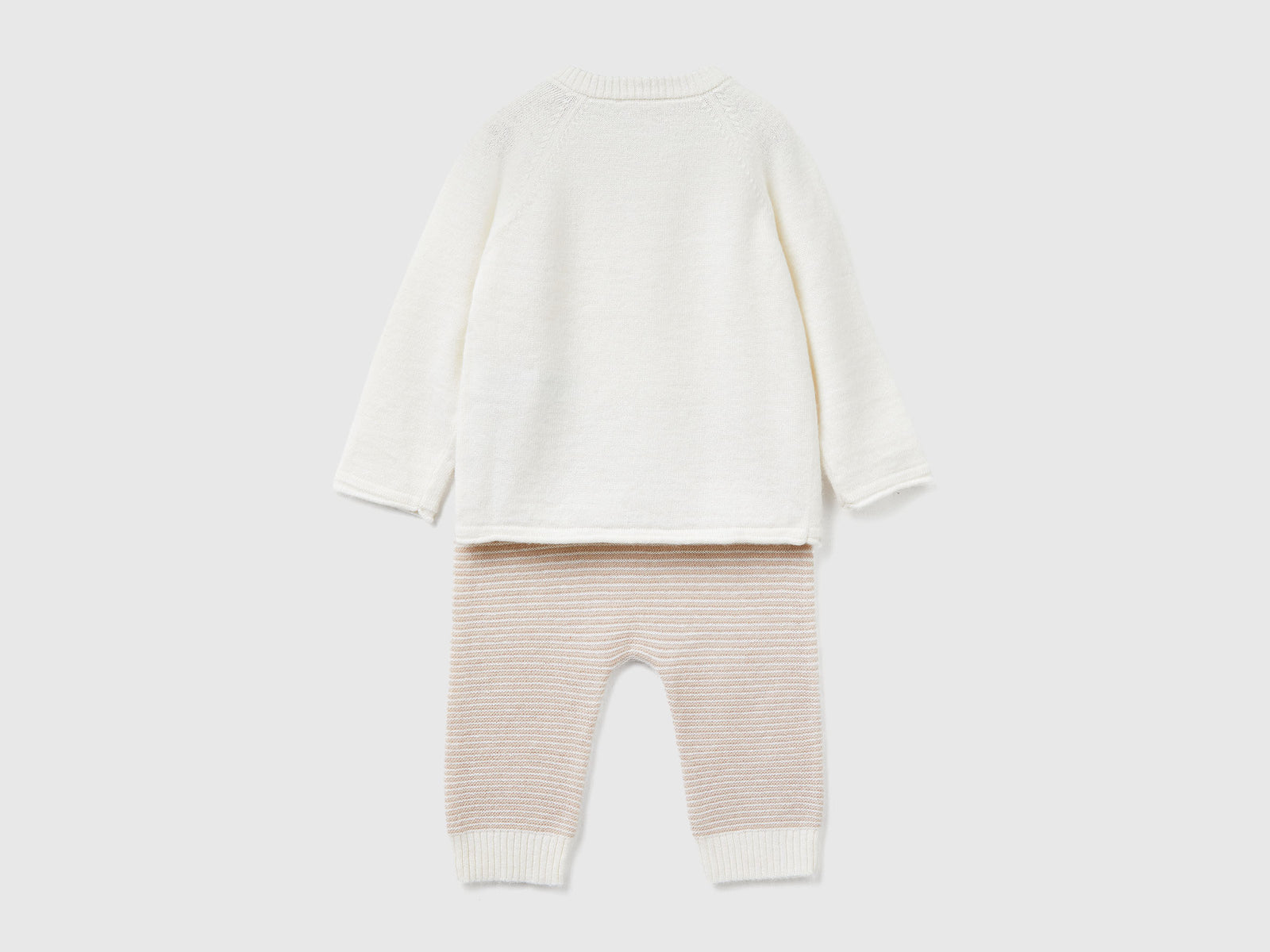 Completo in maglia da neonato bianco panna 2 | Benetton Outlet