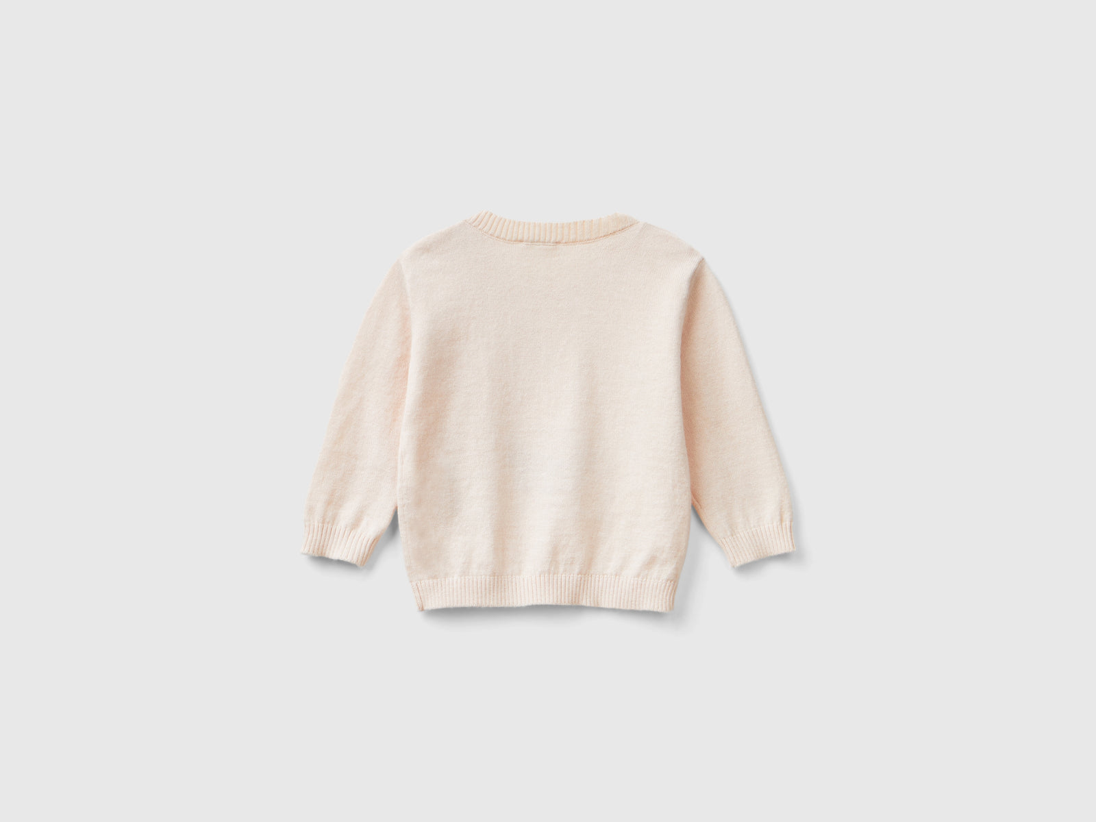 Maglia in misto lana con ricamo da neonato rosa tenue 2 | Benetton Outlet