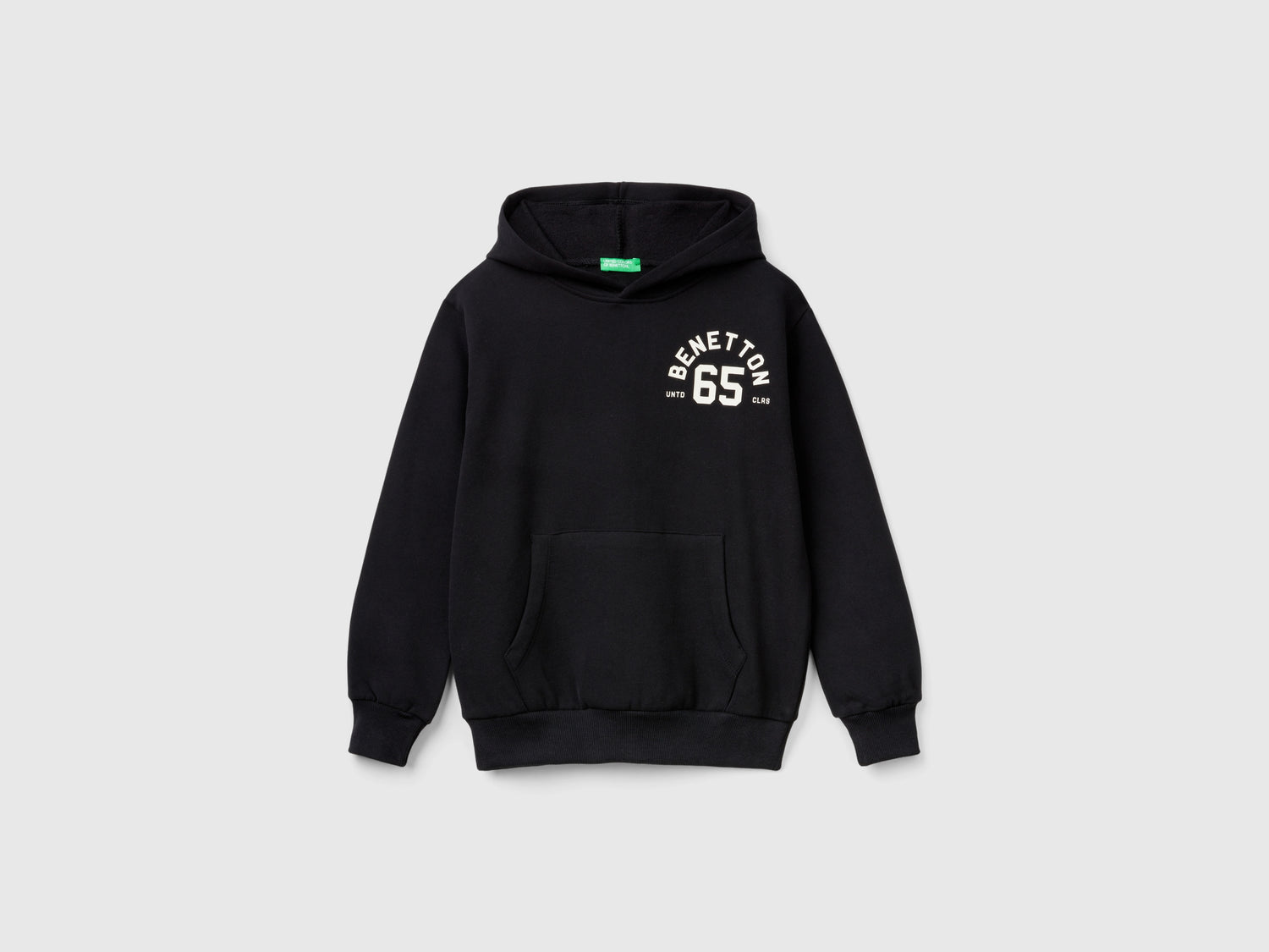 Calda felpa con cappuccio da bambino nero | Benetton Outlet