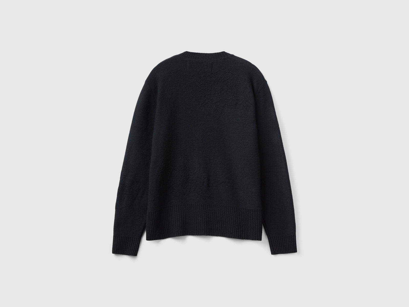 Maglia con disegni floreali in misto cashmere da donna nero 2 | Benetton Outlet