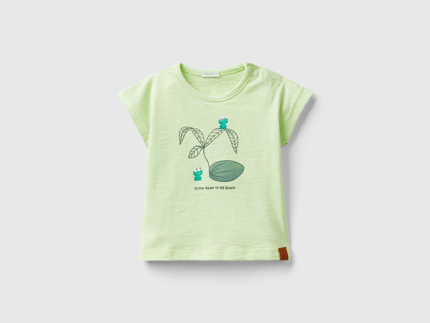 Maglietta con stampa animaletto da neonato lime | Benetton Outlet