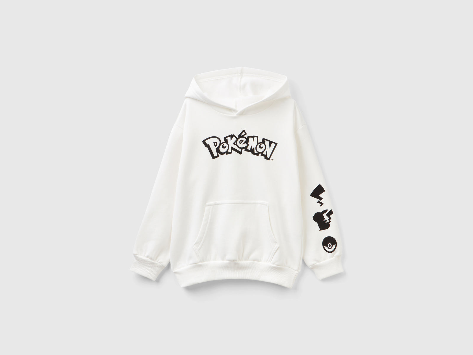 Calda felpa Pokémon over fit da bambino bianco | Benetton Outlet