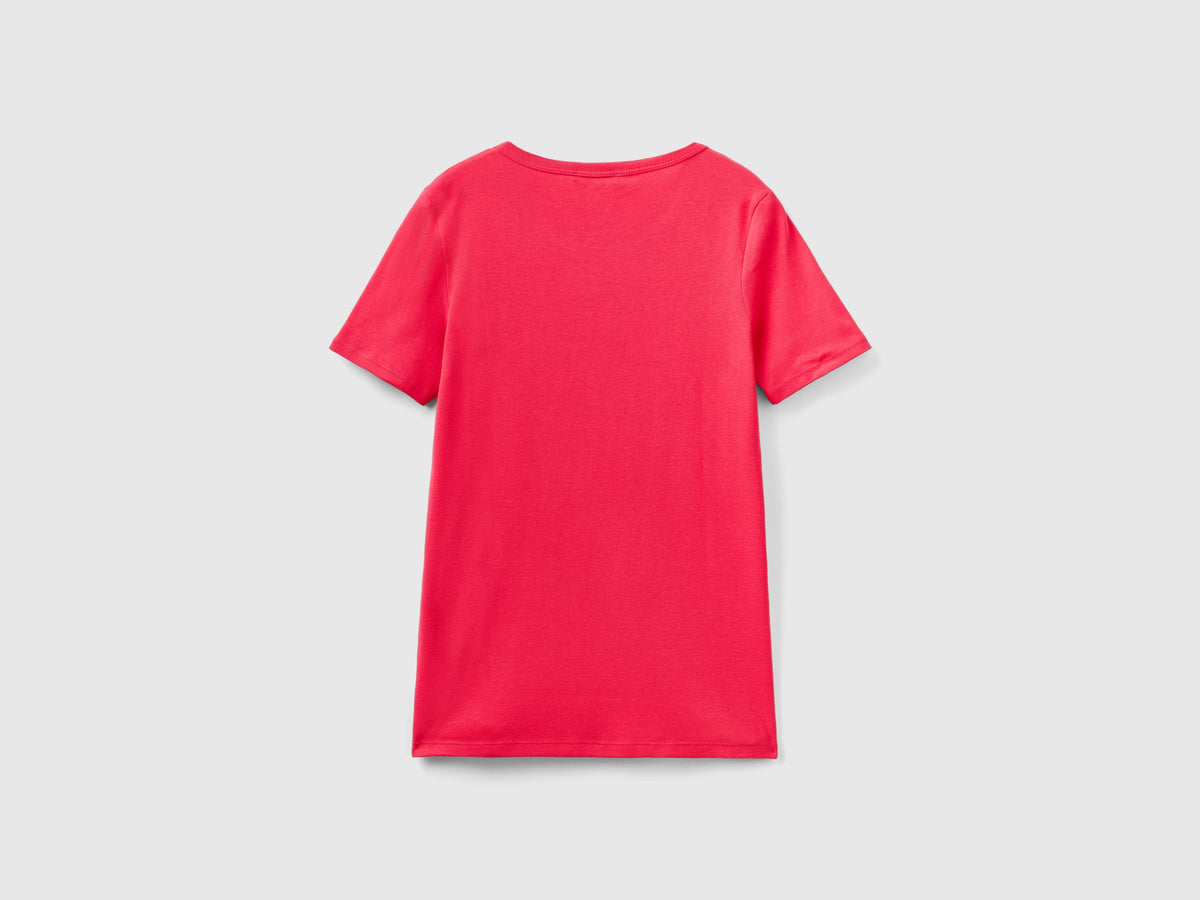 T-shirt 100% cotone con stampa logo glitter