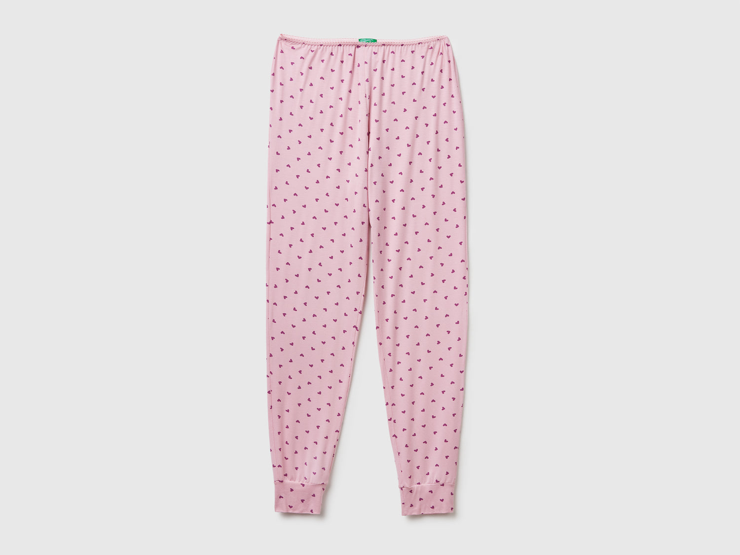 Pantaloni con stampa cuori da donna rosa | Benetton Outlet