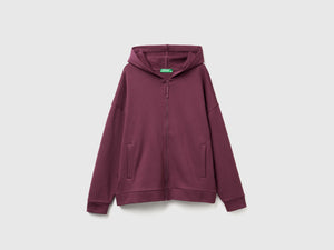Felpa 100% cotone con zip e cappuccio