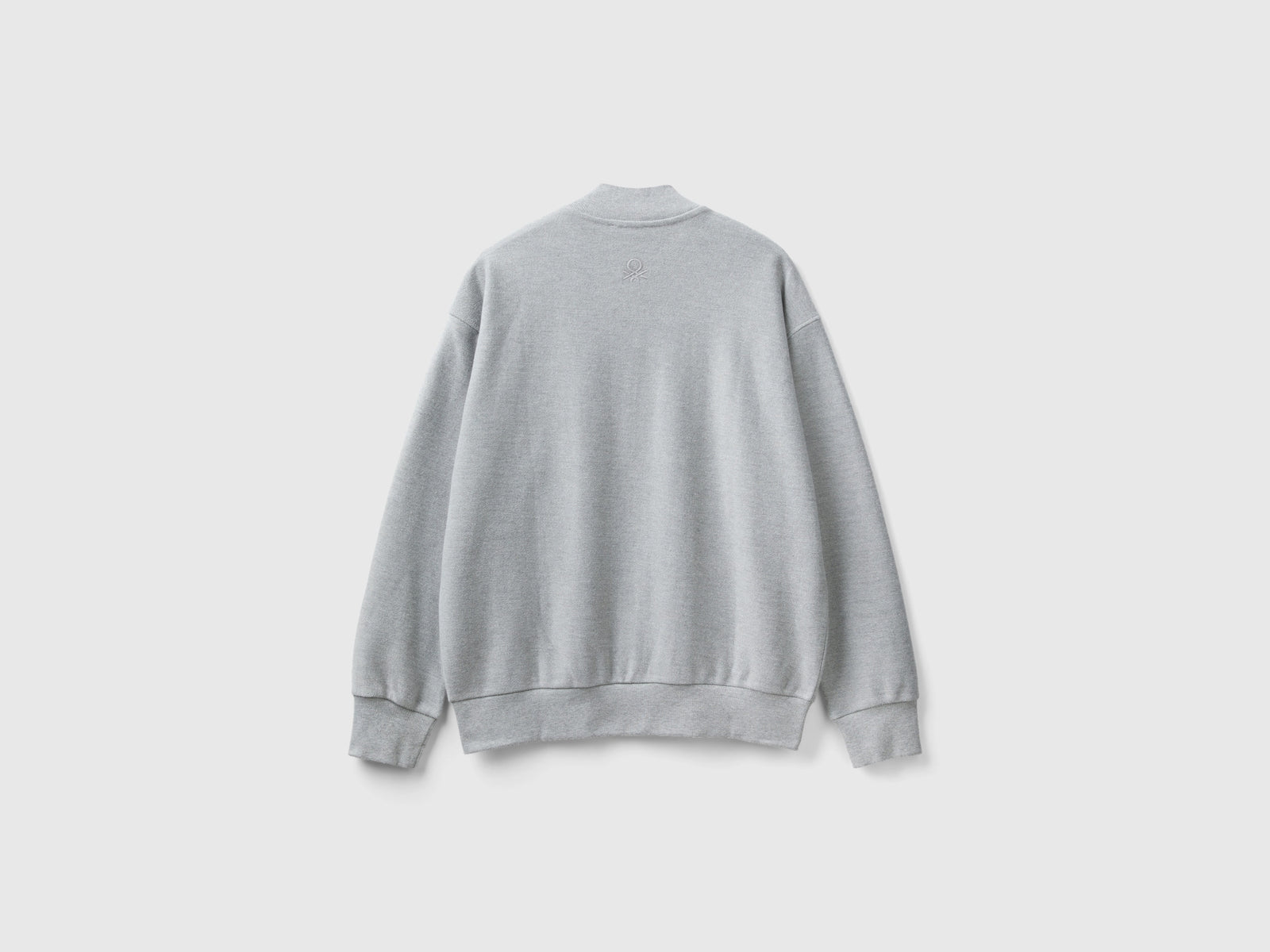 Bomber in felpa con zip da uomo grigio chiaro 2 | Benetton Outlet