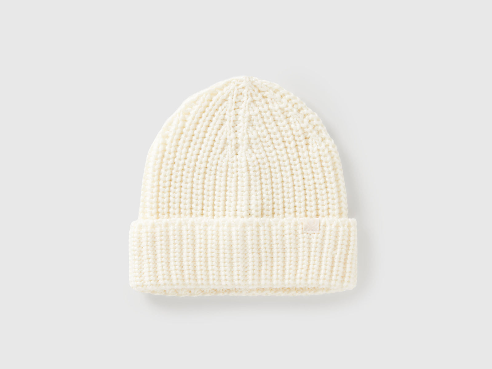 Berretto in misto lana da bambino bianco panna | Benetton Outlet