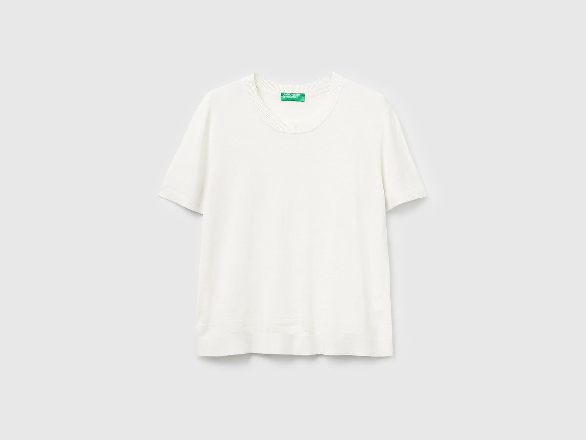 Maglia manica corta in misto seta