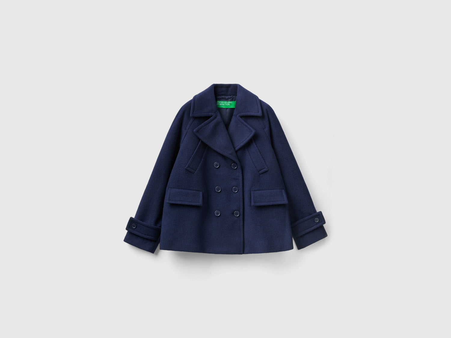 Cappotto corto doppiopetto da donna blu scuro | Benetton Outlet