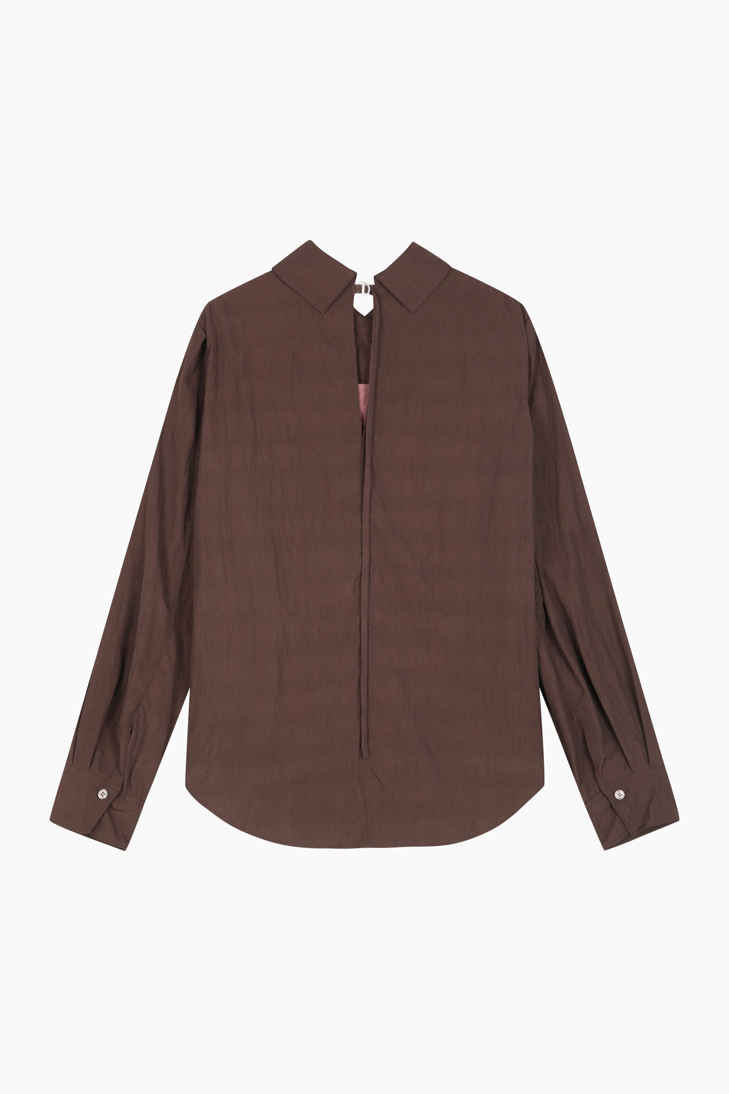 Camicia effetto crinkle da donna marrone scuro 2 | Sisley Outlet