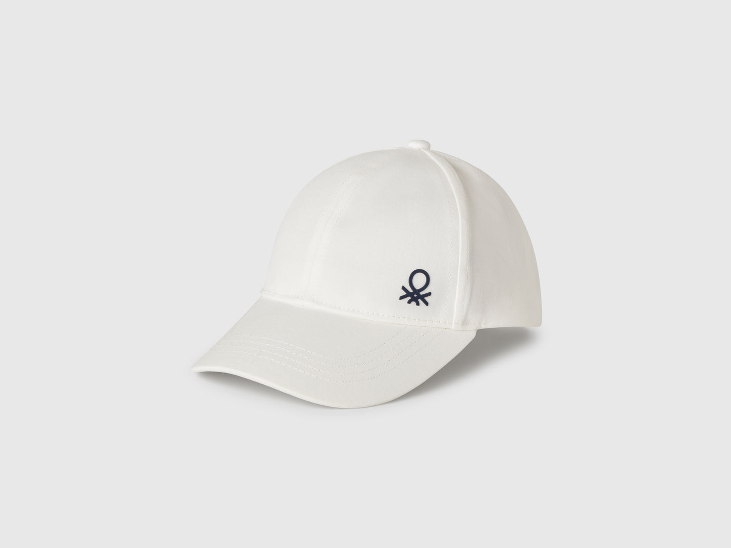 Cappellino in cotone con logo da bimbo bianco | Benetton Outlet