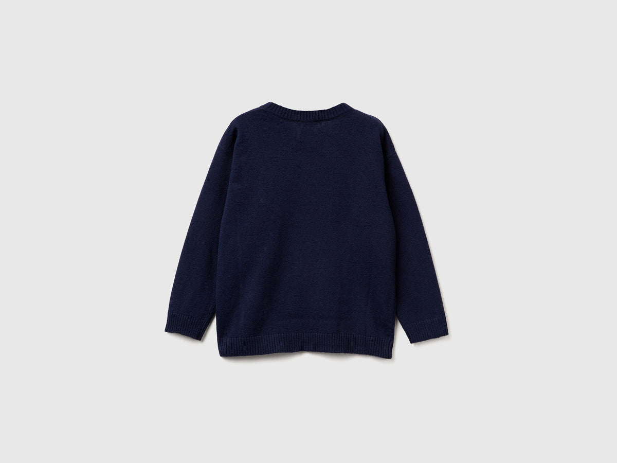 Maglia con logo in misto lana