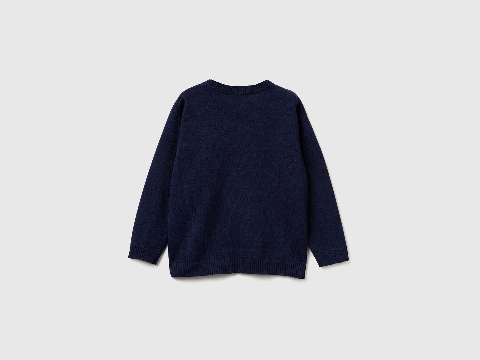 Maglia con logo in misto lana da bimbo blu scuro 2 | Benetton Outlet