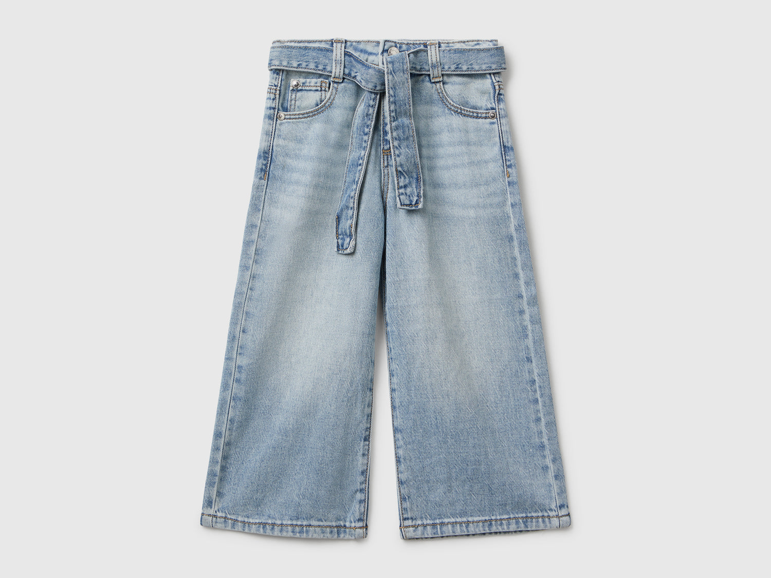 Jeans wide fit con fusciacca da bimba azzurro | Benetton Outlet