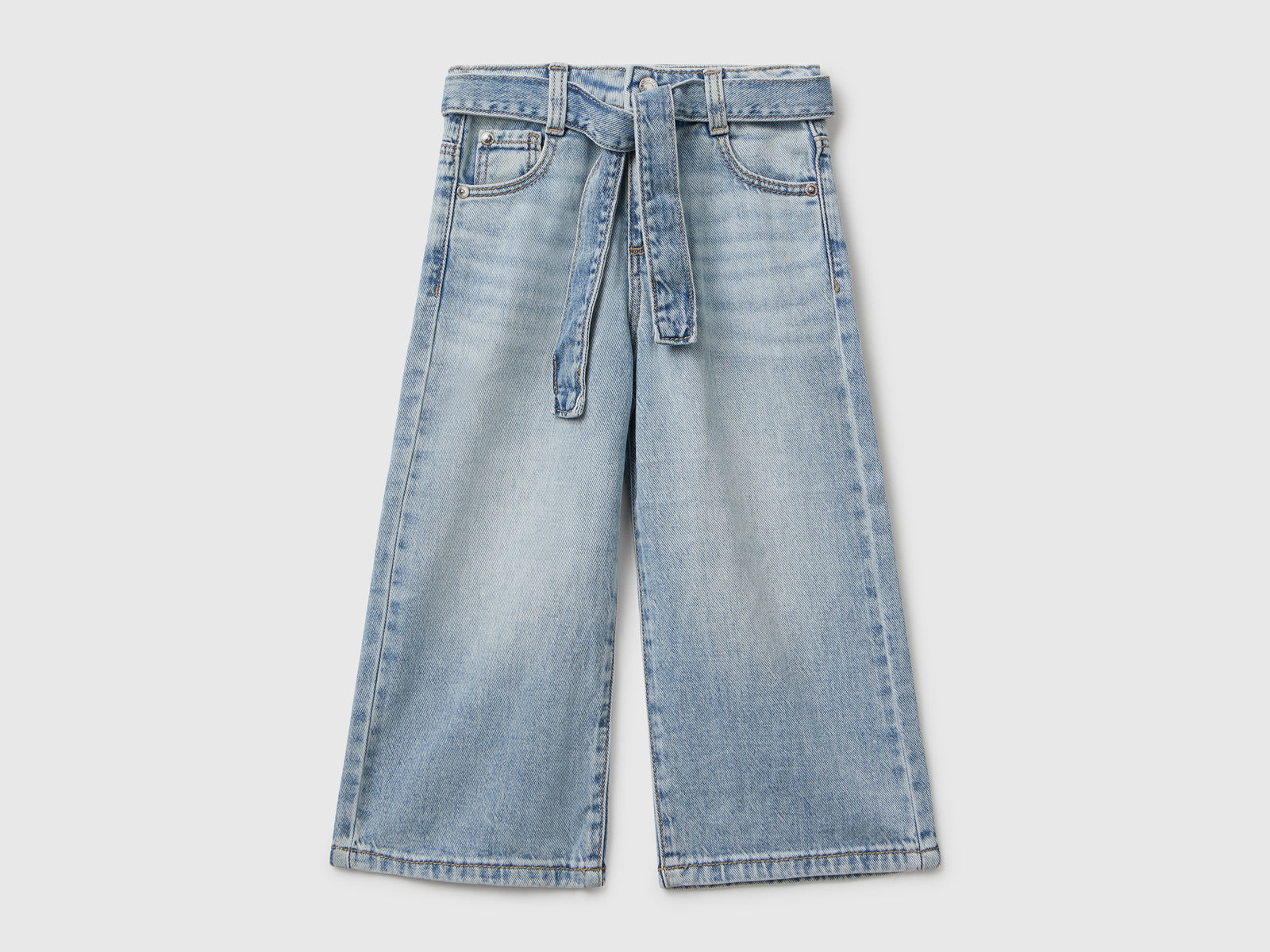 Jeans wide fit con fusciacca da bimba azzurro | Benetton Outlet