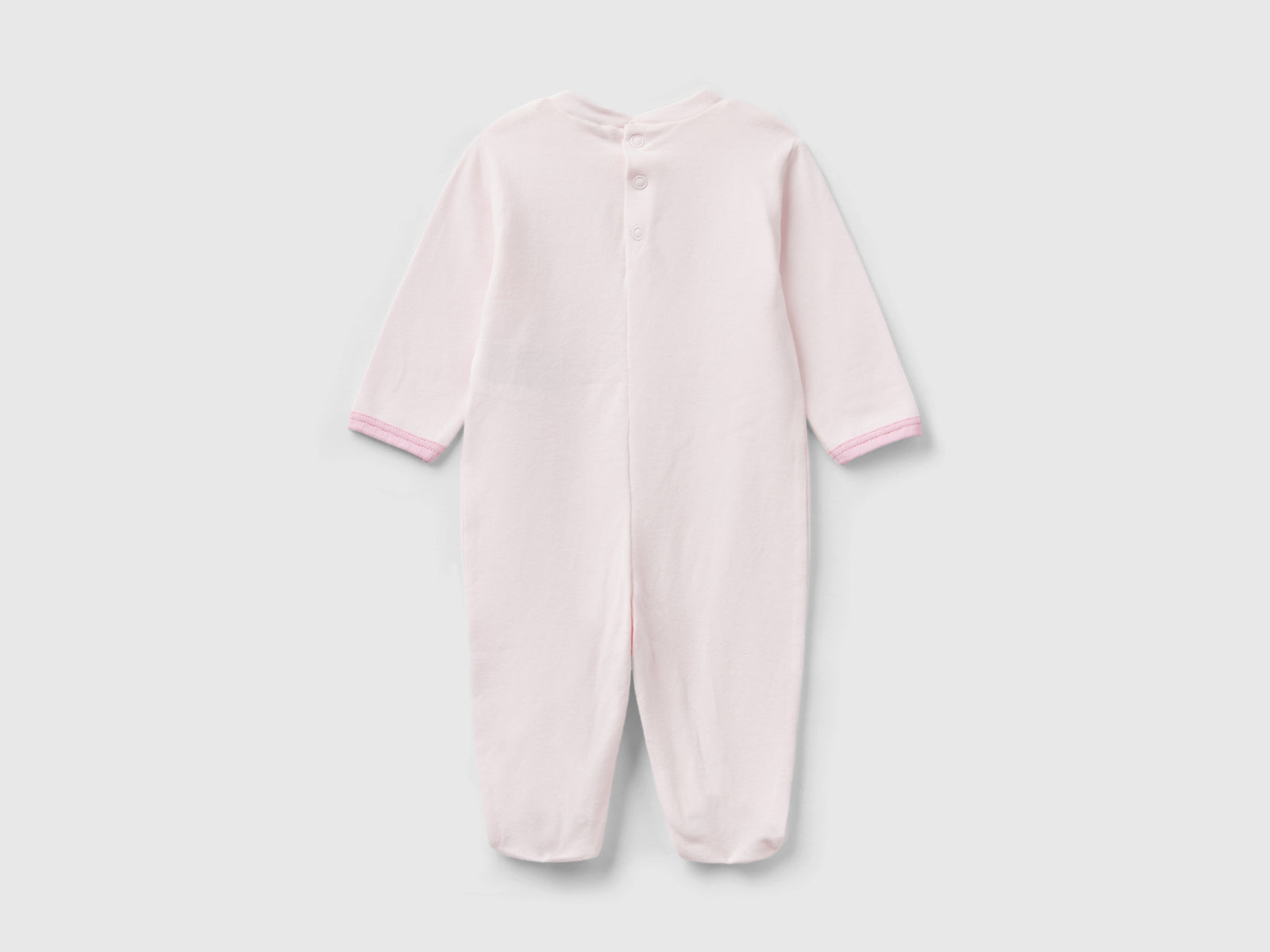 Tutina lunga con stampa da neonato rosa tenue 2 | Benetton Outlet