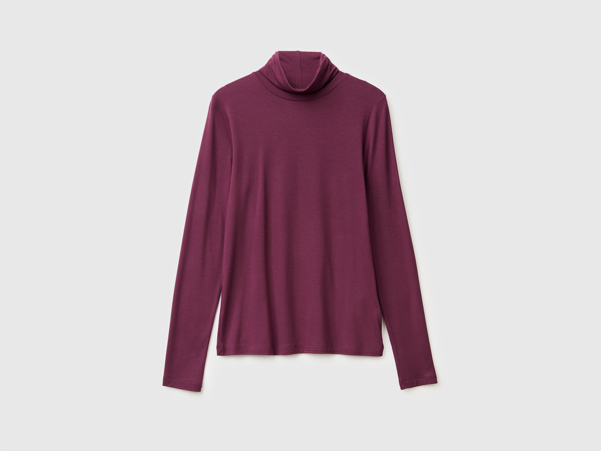 T-shirt lupetto in viscosa stretch